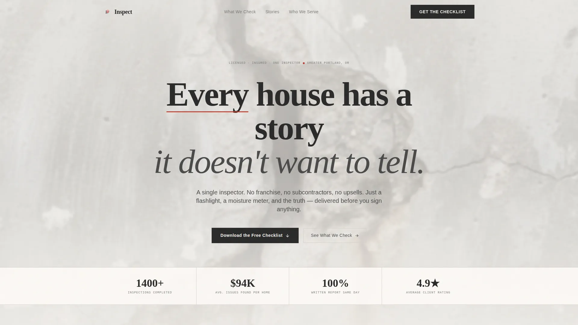 Building Inspector Landing Page Template