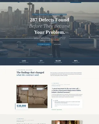 Building Inspector Booking Website Template