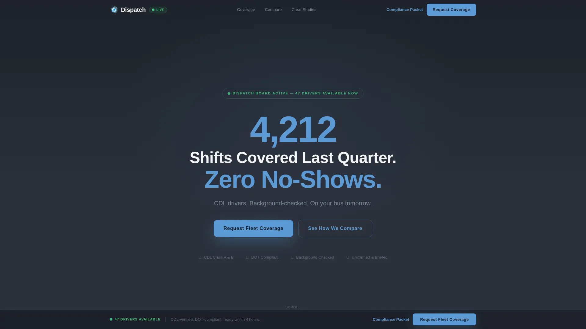Bus Driver Booking Landing Page Template