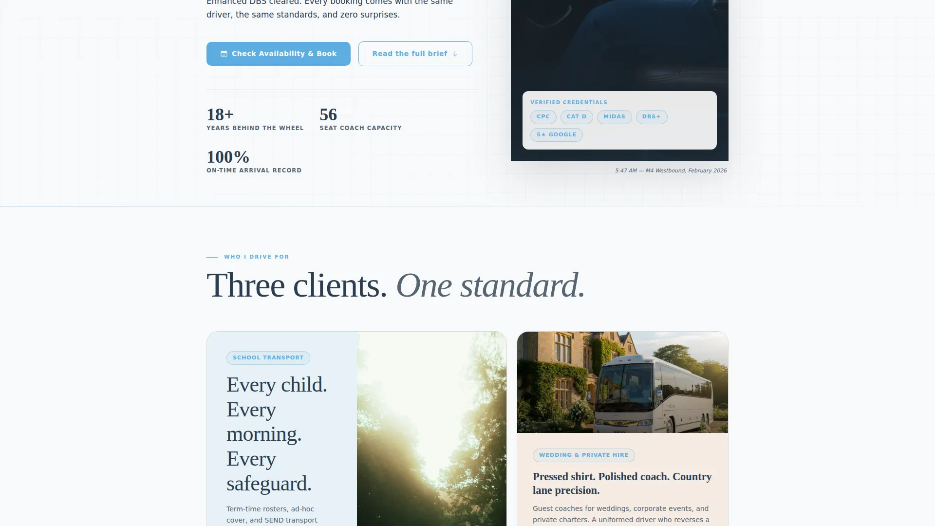 Bus Driver Booking Website Template