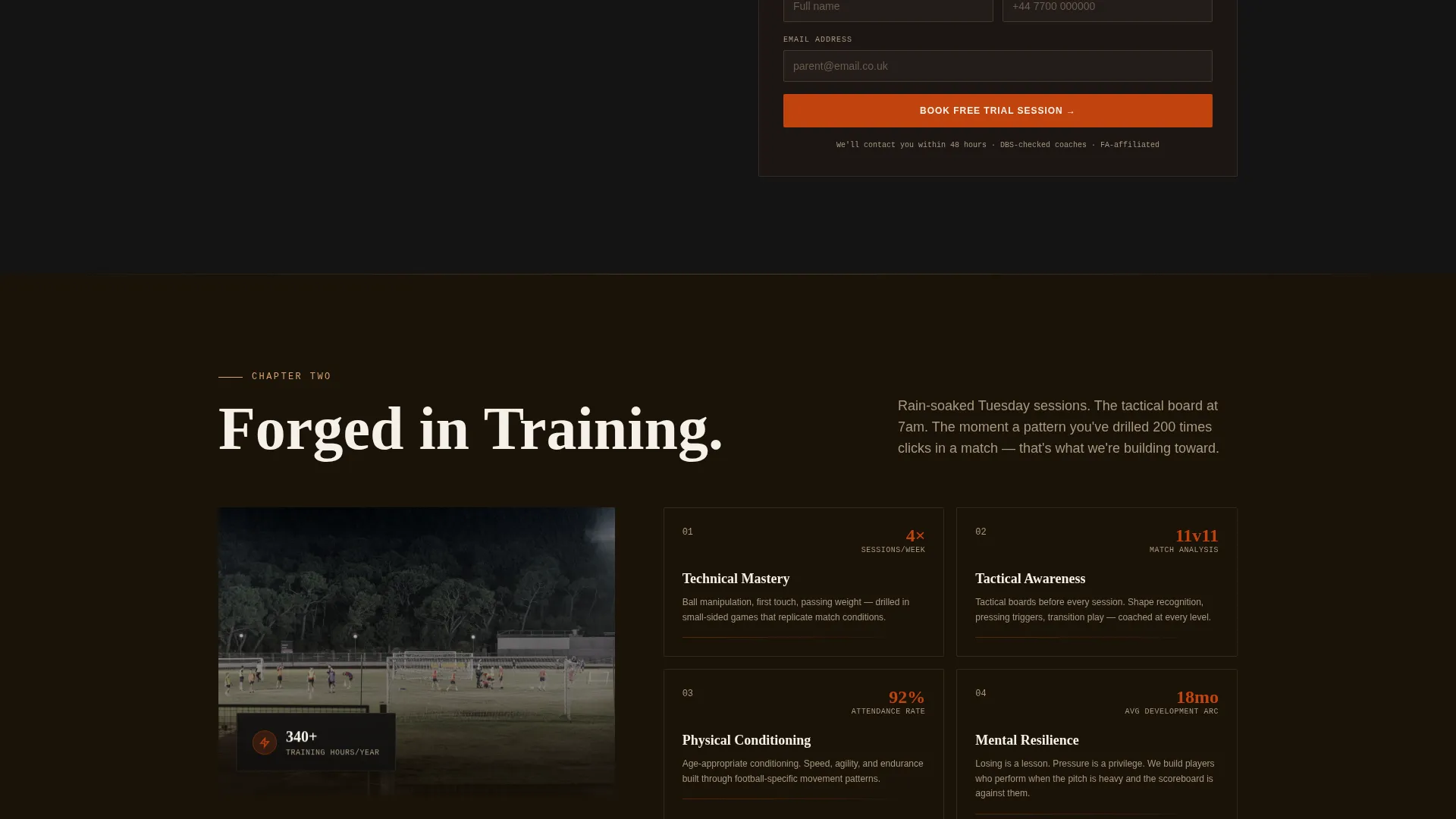 Soccer Club Landing Page Template | Dynamic Motion