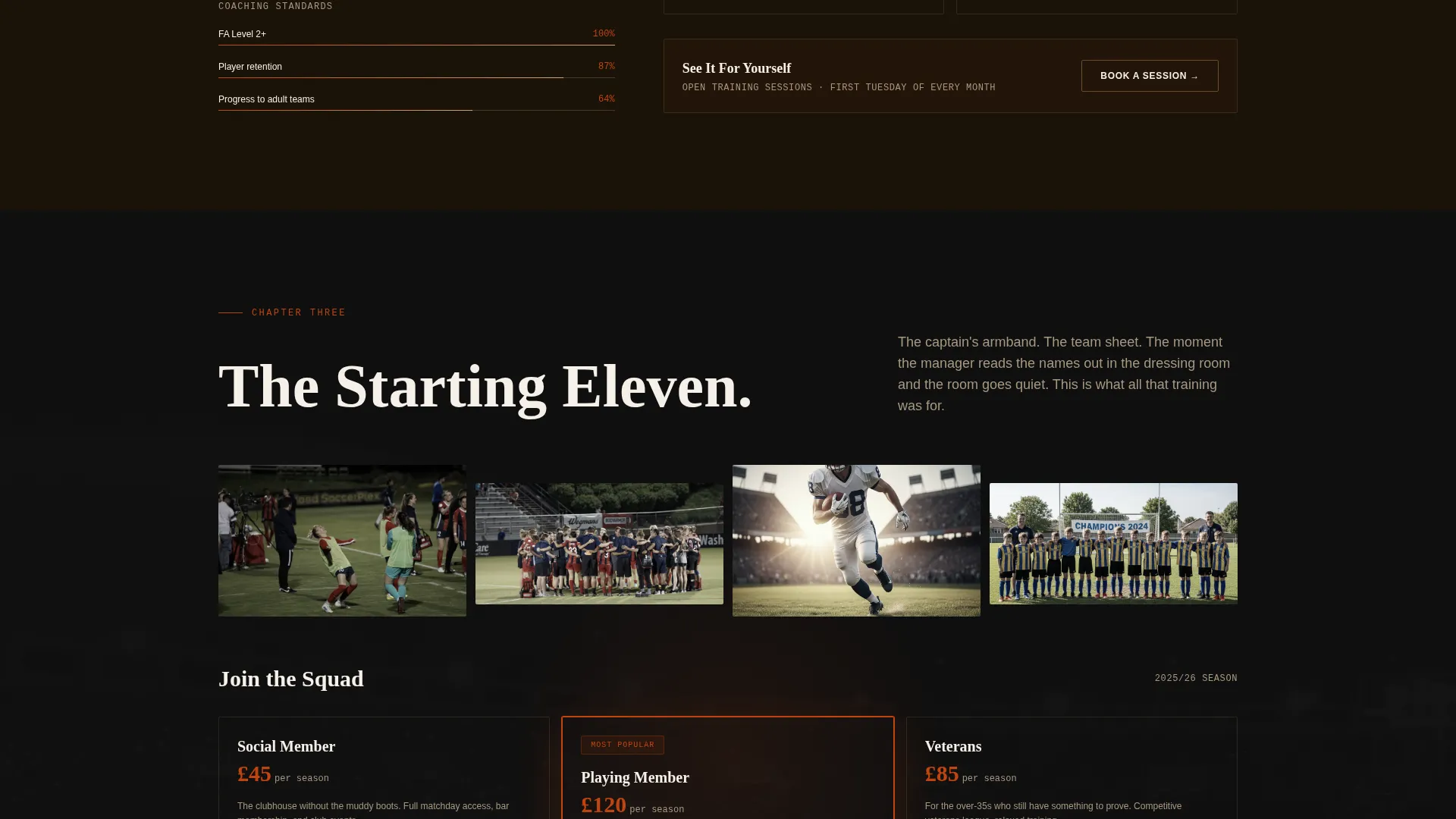 Soccer Club Landing Page Template | Dynamic Motion