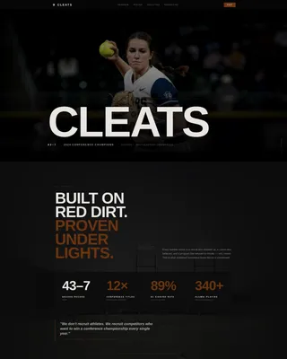 Cinematic Softball Recruiting Landing Page Template