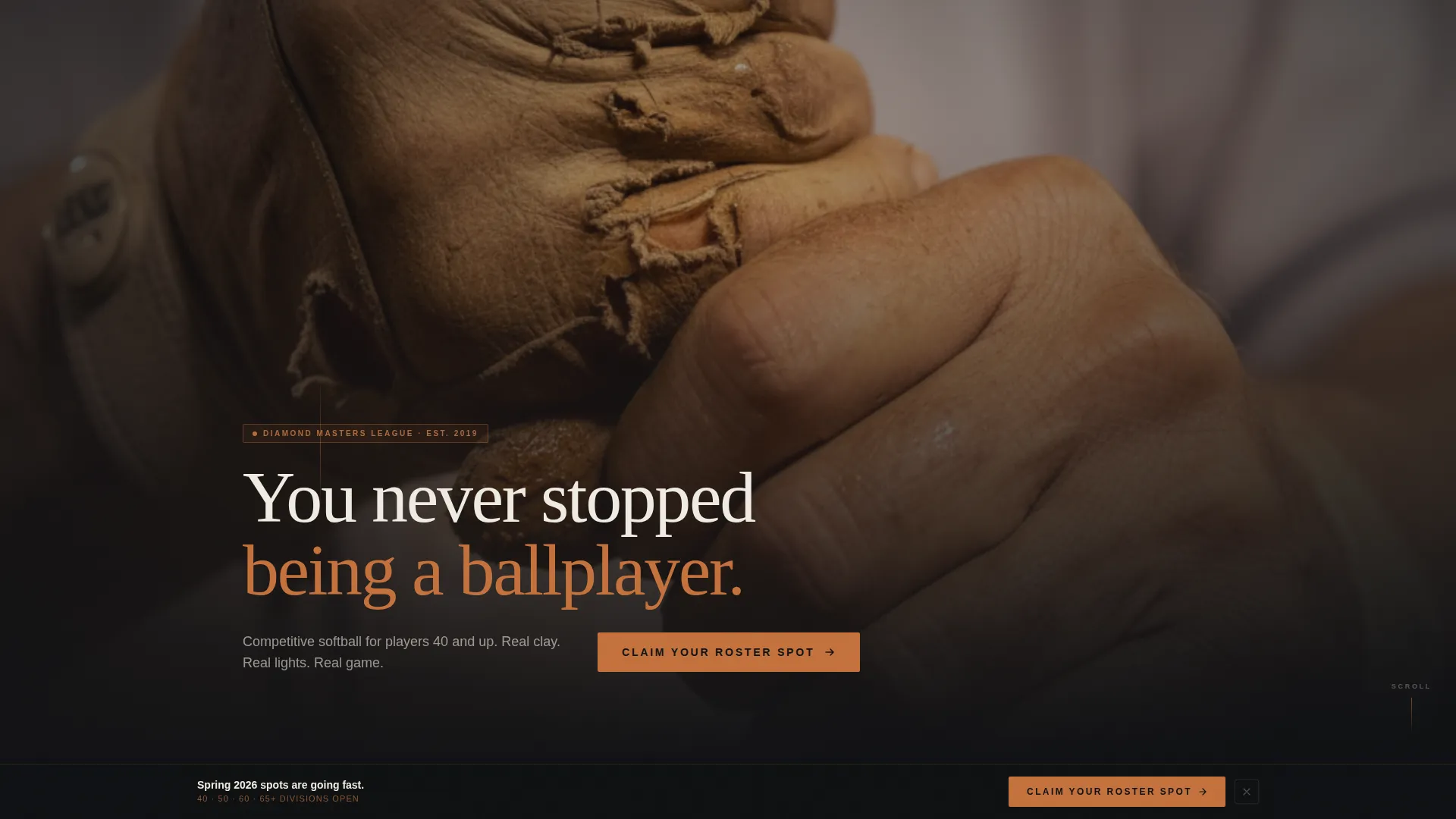 Senior Softball League Landing Page Template