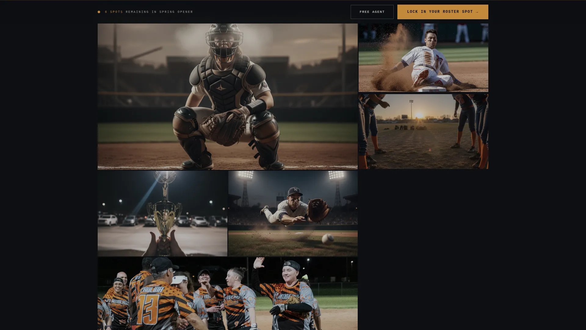 Semi-Pro Softball League Landing Page Template
