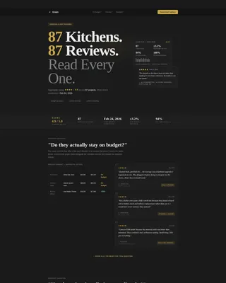 Cabinetmaker Customer Review Landing Page Template
