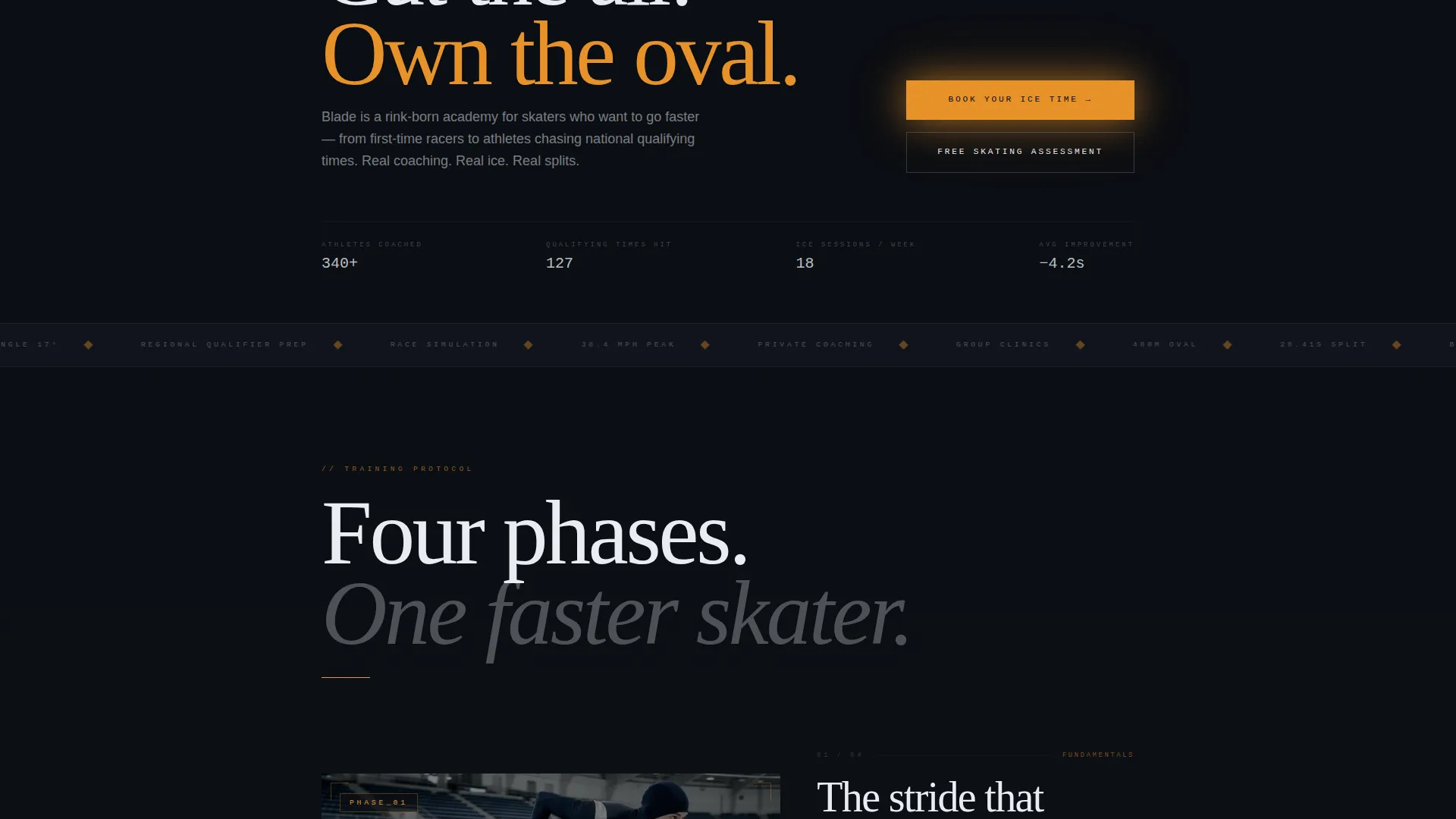 Supreme Short-Track Speed Skating Landing Page Template