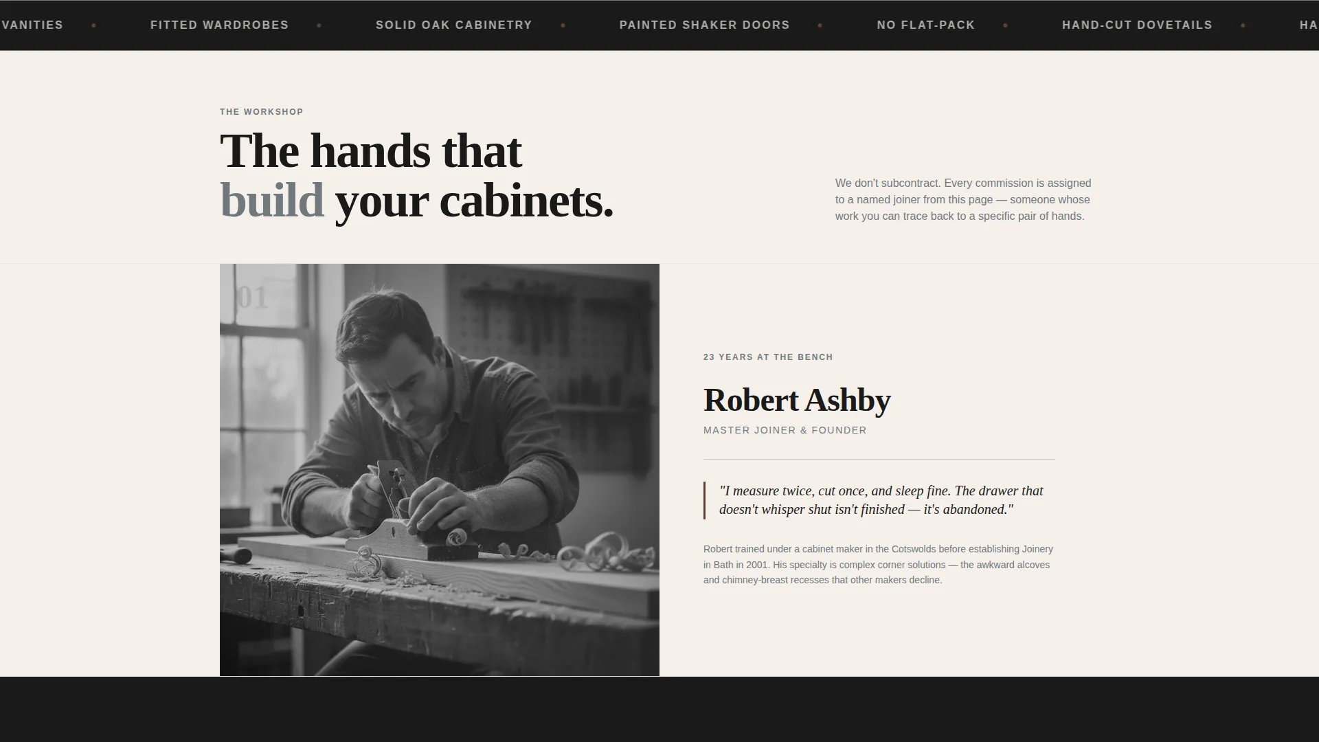 Cabinet Maker Business Blog Website Template