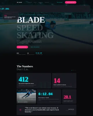 Speed Skating Club Bento Grid Landing Page Template