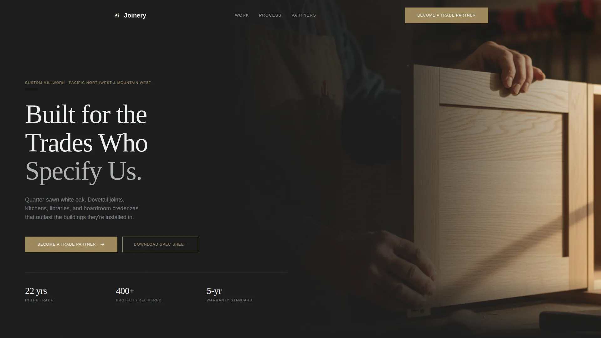 Expert Custom Carpentry Landing Page Template