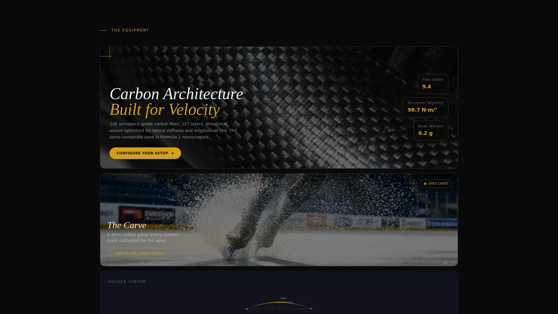 Cinematic Speed Skating Equipment Landing Page Template