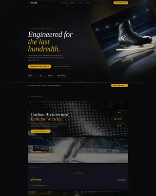 Cinematic Speed Skating Equipment Landing Page Template