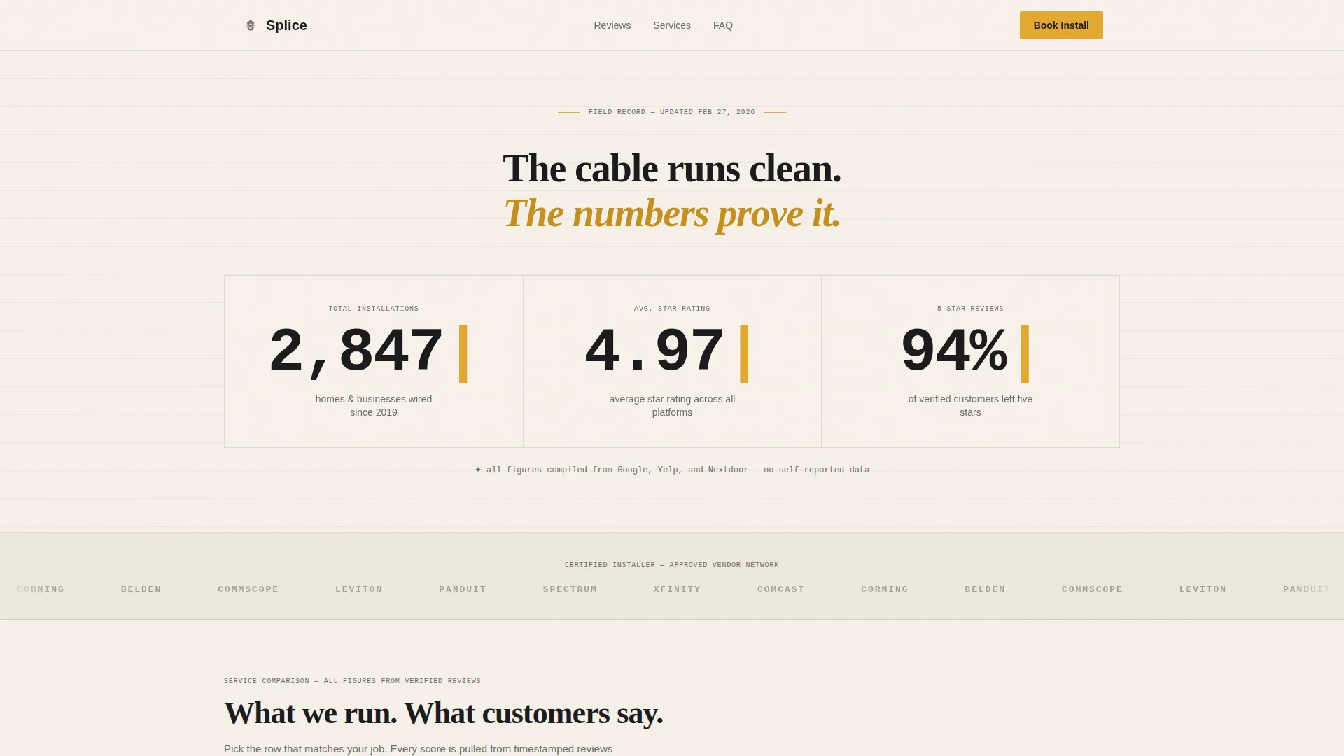 Cable Installer Business Booking Website Template