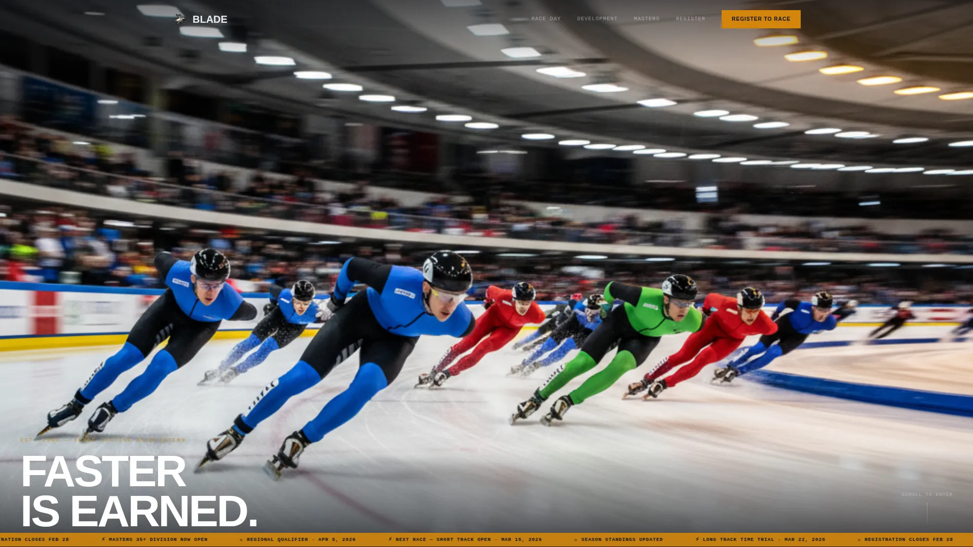 Speed Skating League Landing Page Template