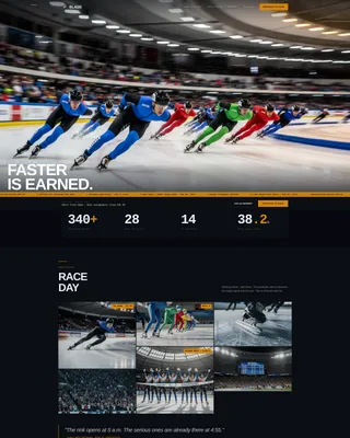 Speed Skating League Landing Page Template