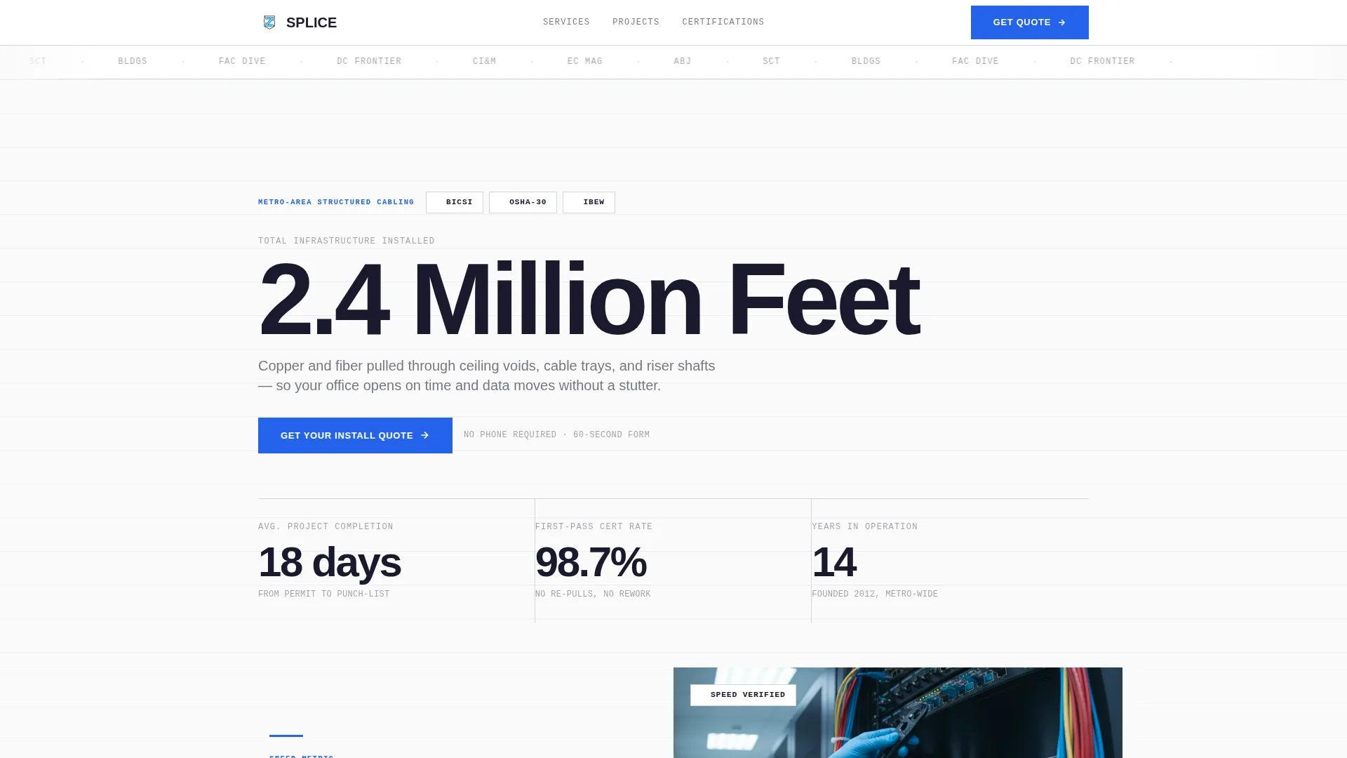 Cable Installer Business Specialist Professional Website Template