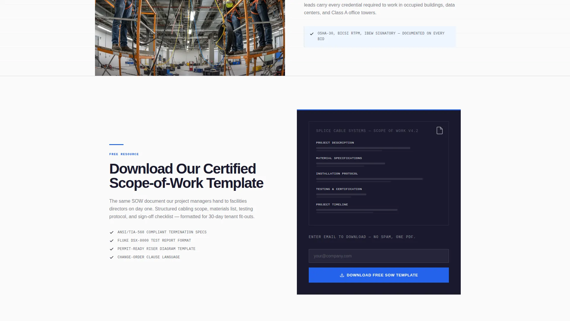 Cable Installer Business Specialist Professional Website Template