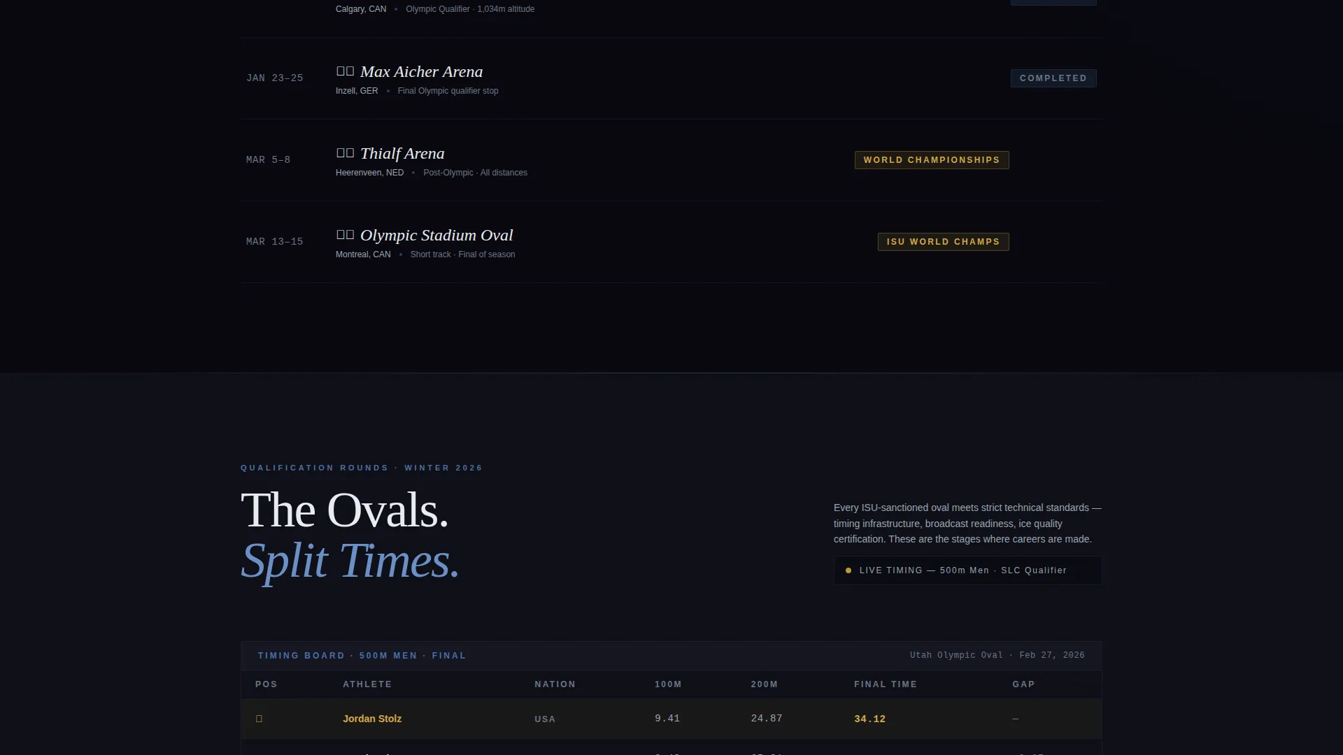 Cinematic Ice Sports Landing Page Template
