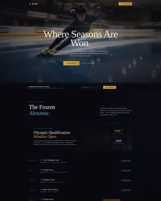 Cinematic Ice Sports Landing Page Template