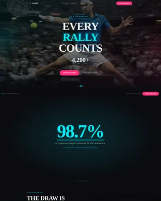 Electric Racquetball & Squash Event Landing Page