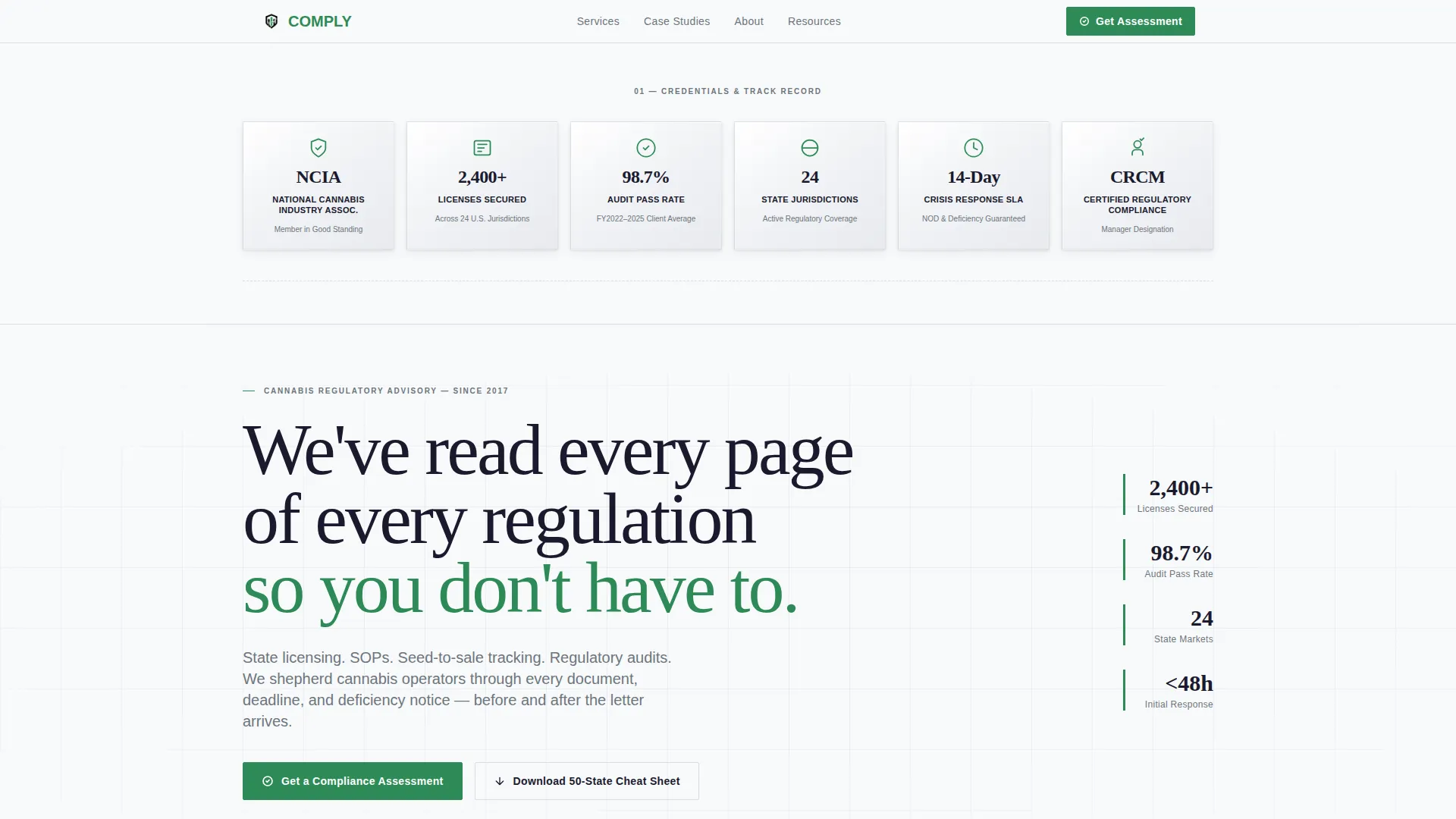Cannabis Consulting Reviews Website Template