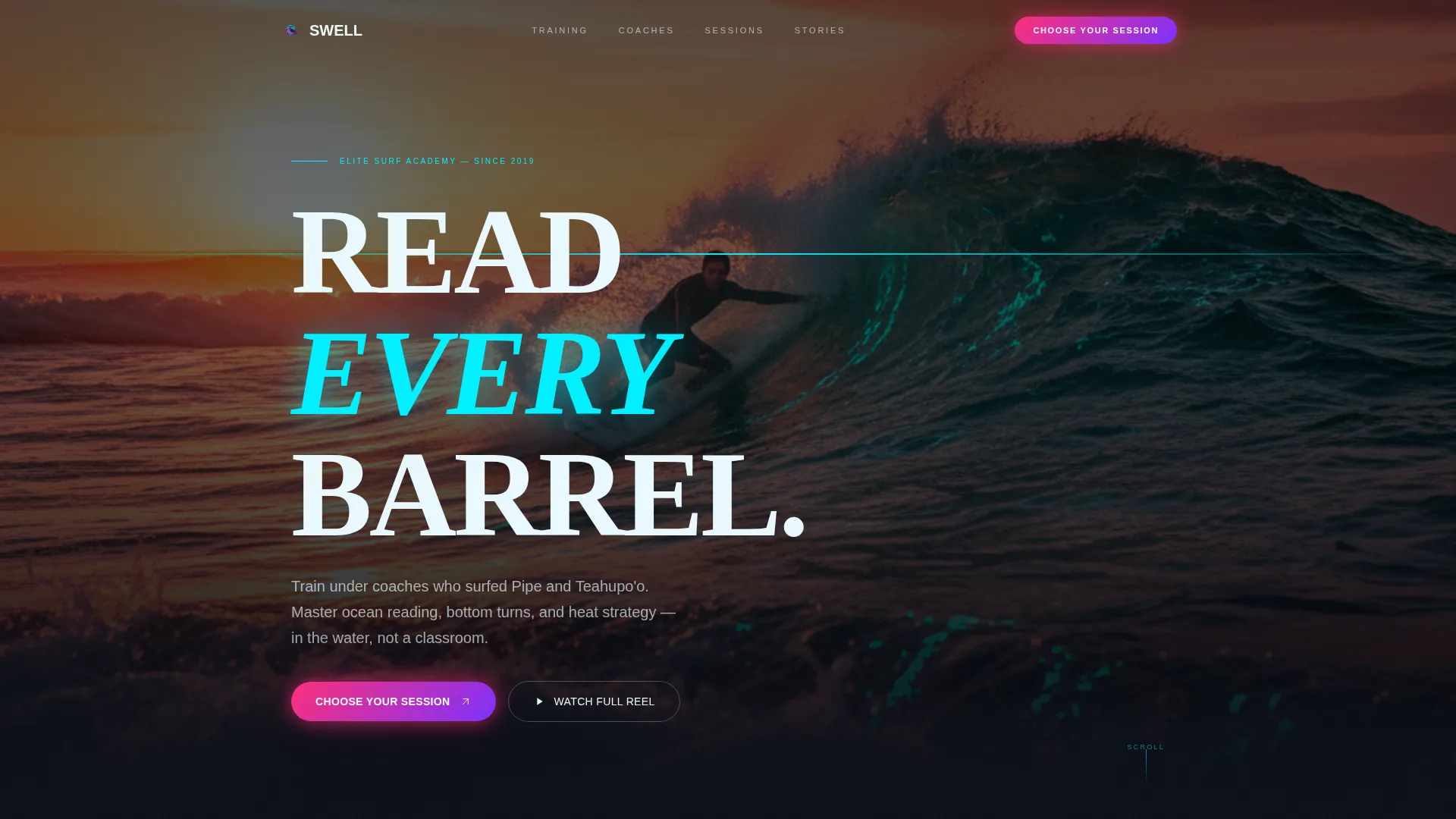 Surfing Academy Landing Page Template