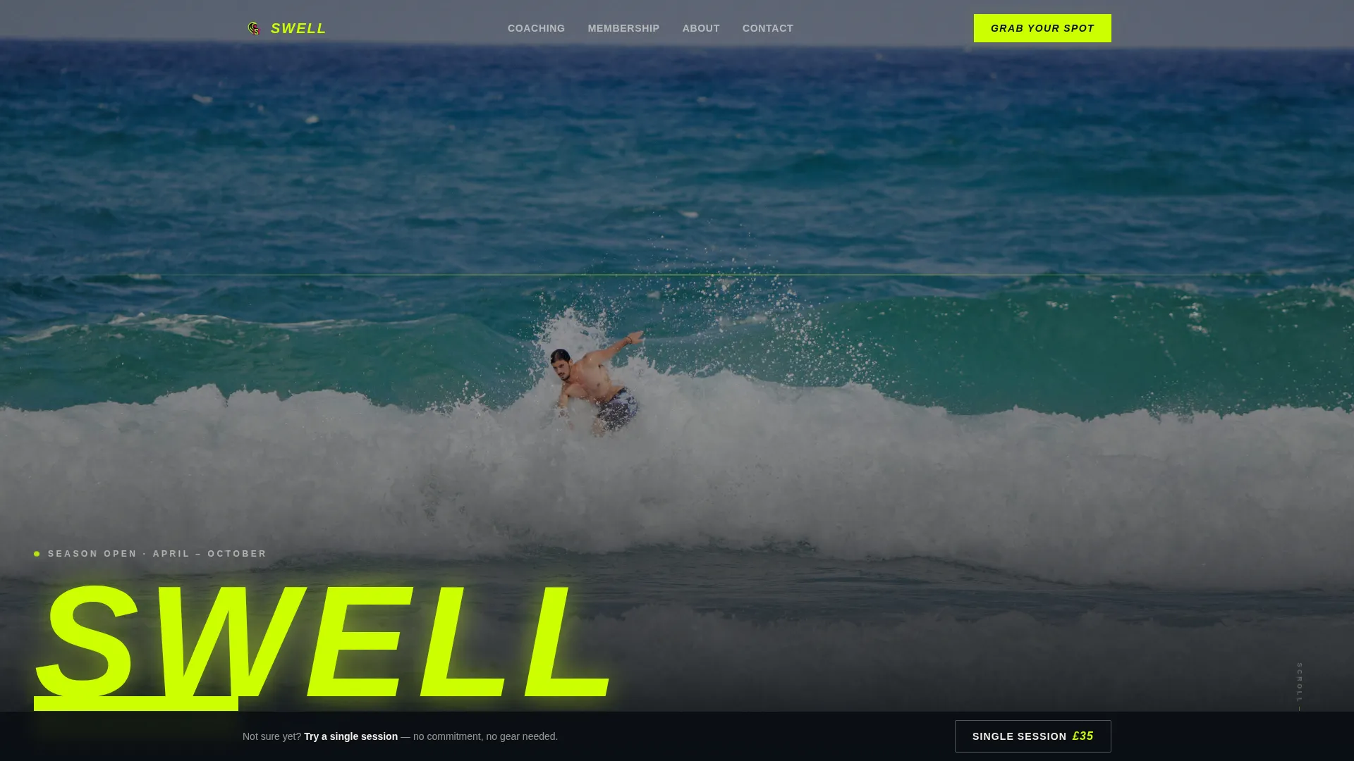 Powerful Ocean Athletics Landing Page Template