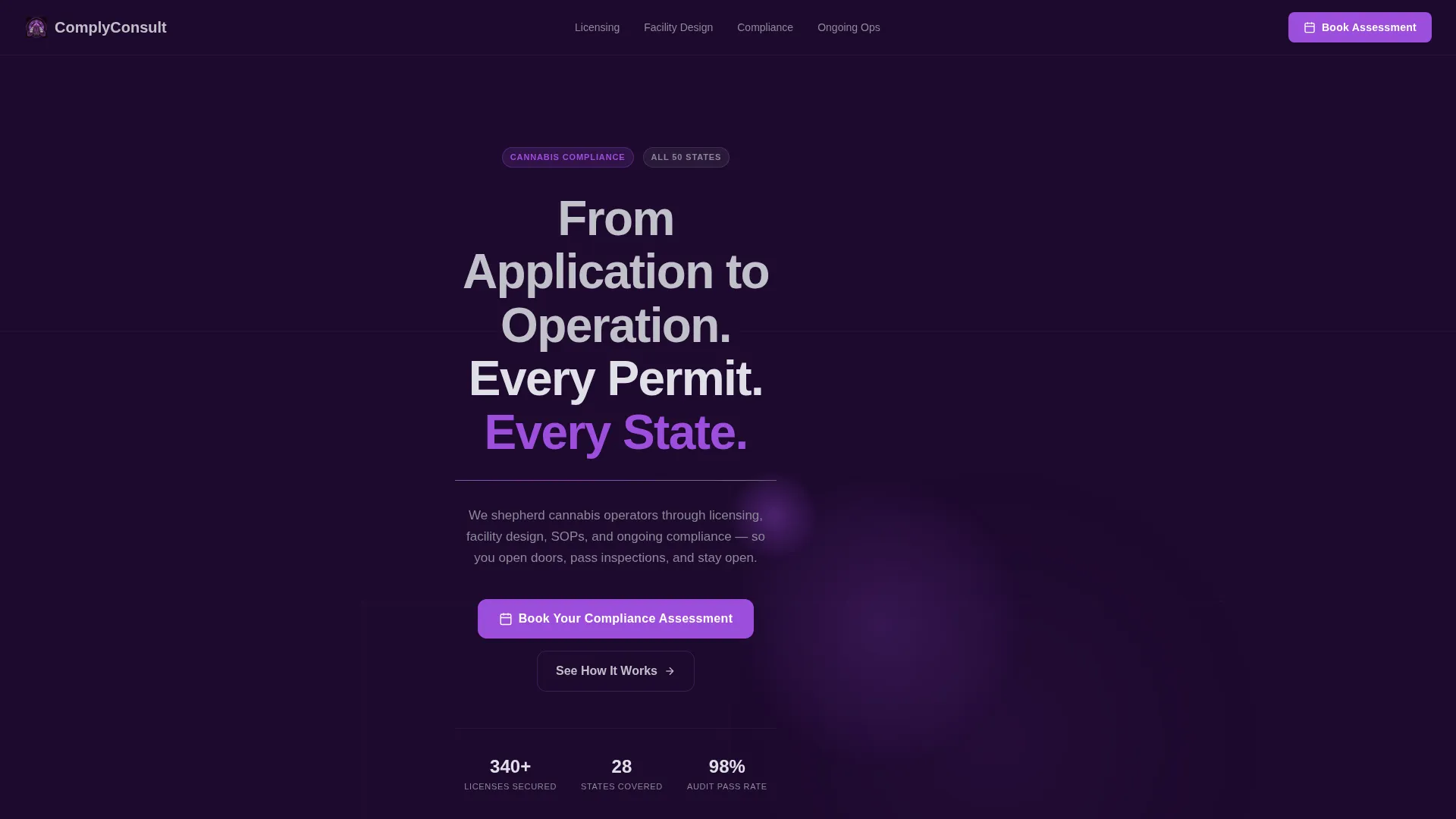 Cannabis Consulting Booking Website Template