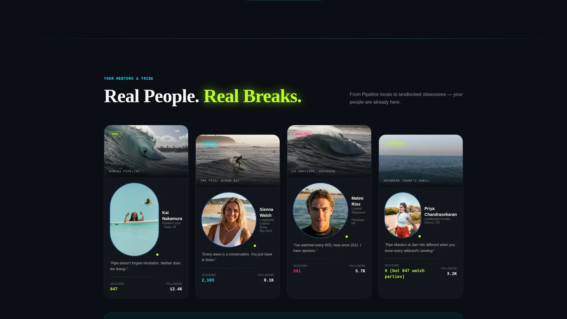 Surfing Fan Community Landing Page Template