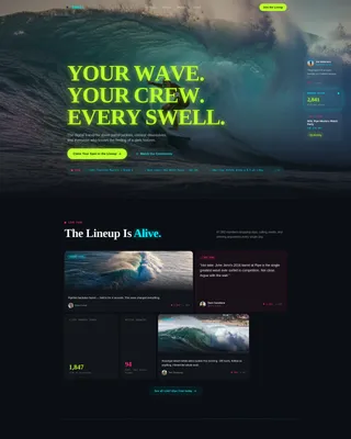 Surfing Fan Community Landing Page Template