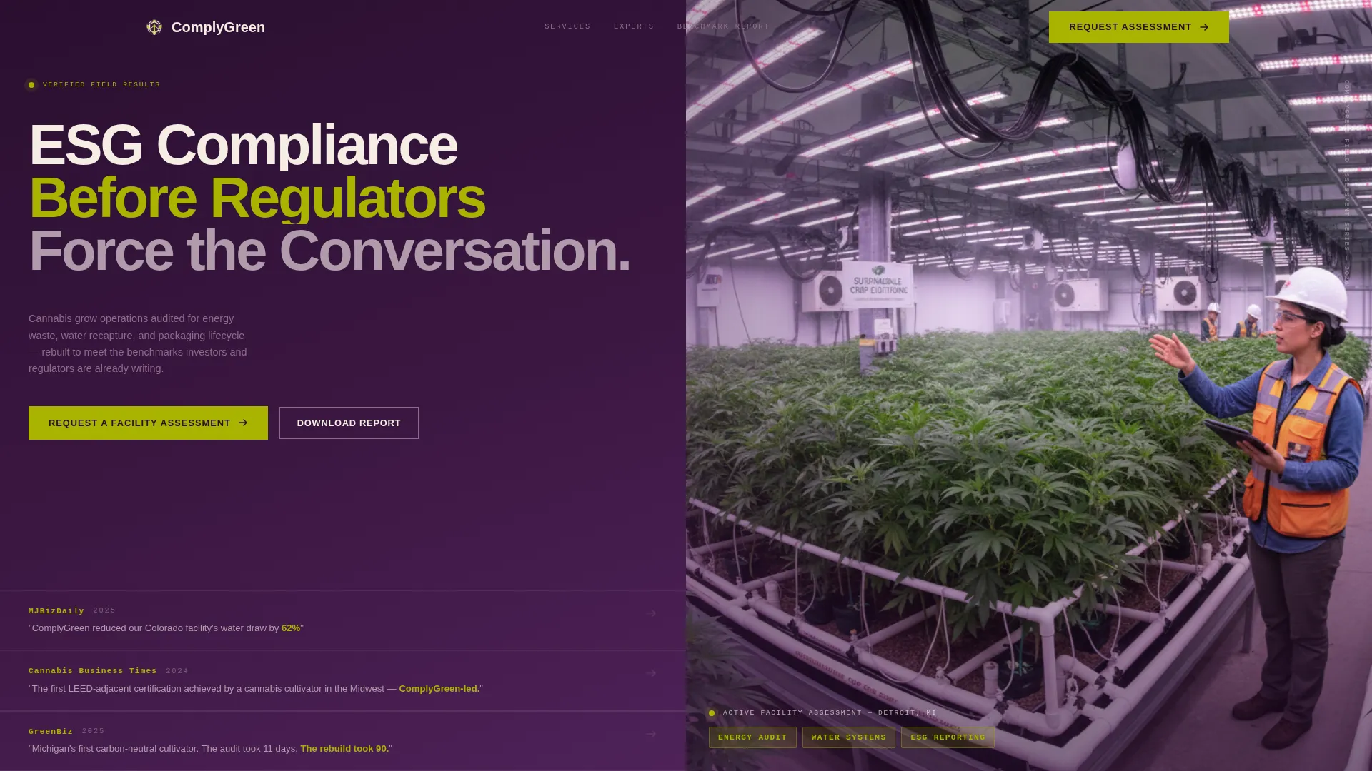 Cannabis Consulting Portfolio Website Template