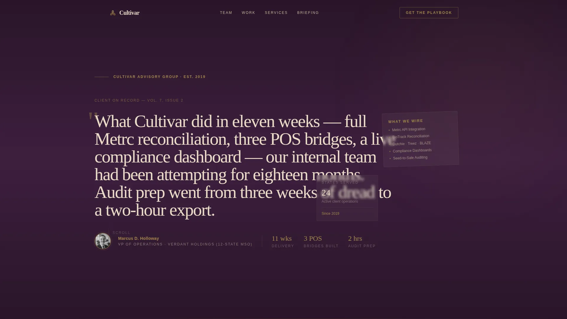 Cannabis Consulting Reviews Website Template