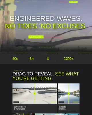 Industrial Wave Pool Surfing Venue Landing Page
