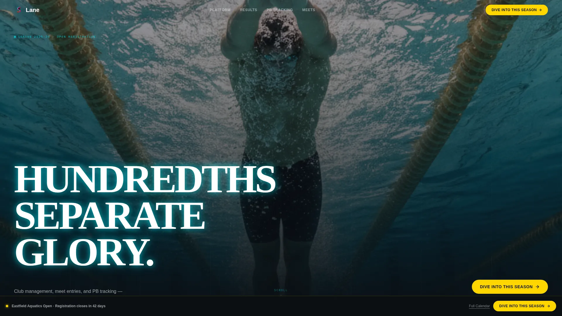 Electric Swimming Club Landing Page Template