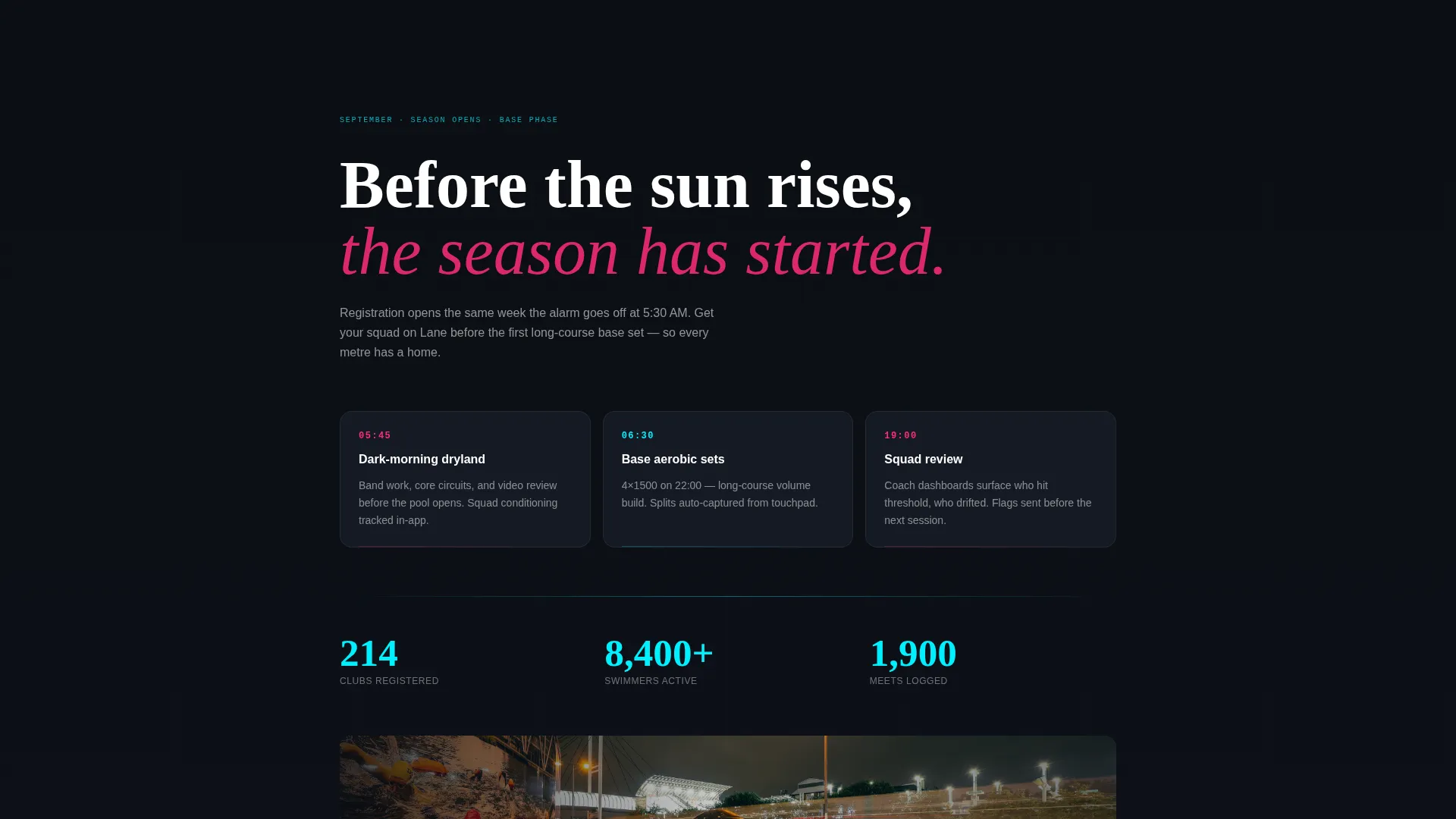 Electric Swimming Club Landing Page Template
