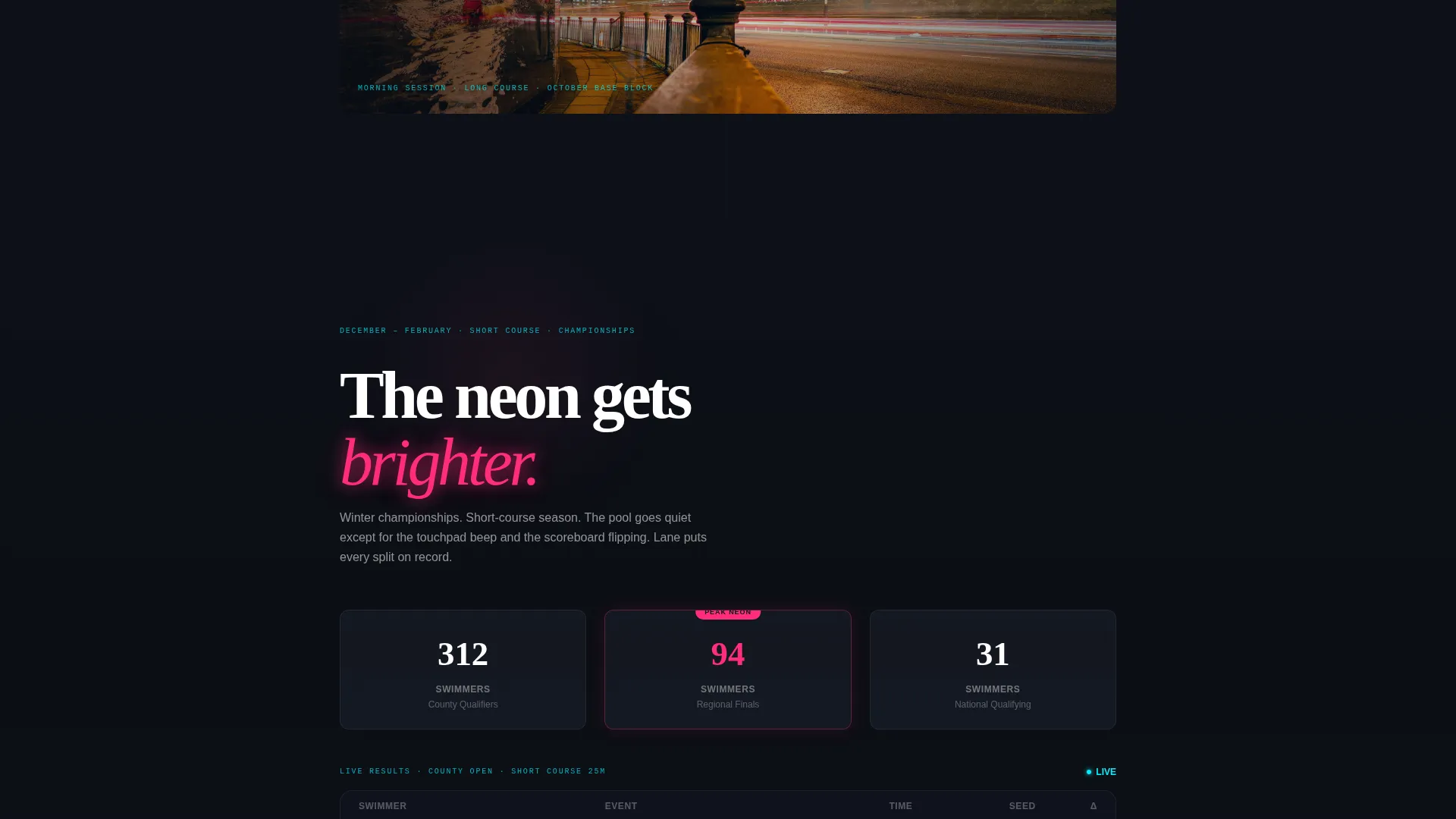 Electric Swimming Club Landing Page Template