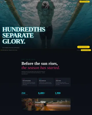 Electric Swimming Club Landing Page Template