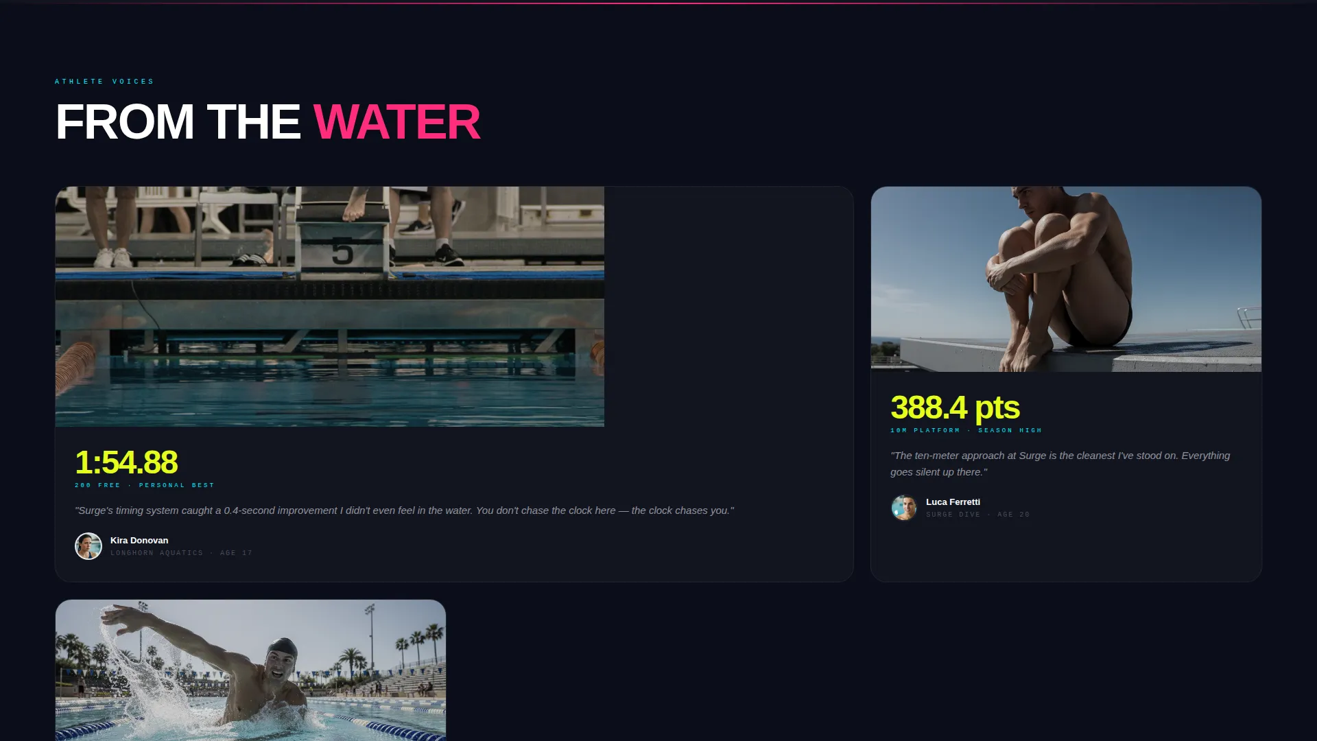 Dynamic Swimming Event Landing Page Template