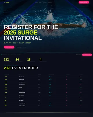 Dynamic Swimming Event Landing Page Template