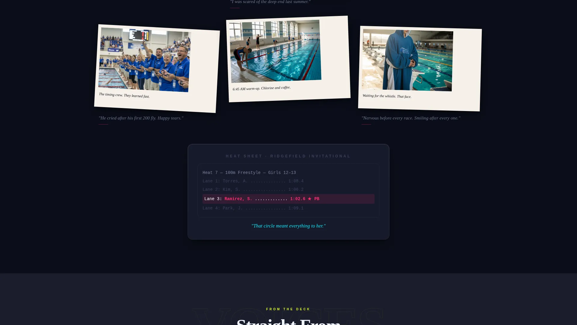 Youth Swimming & Diving League Landing Page Template