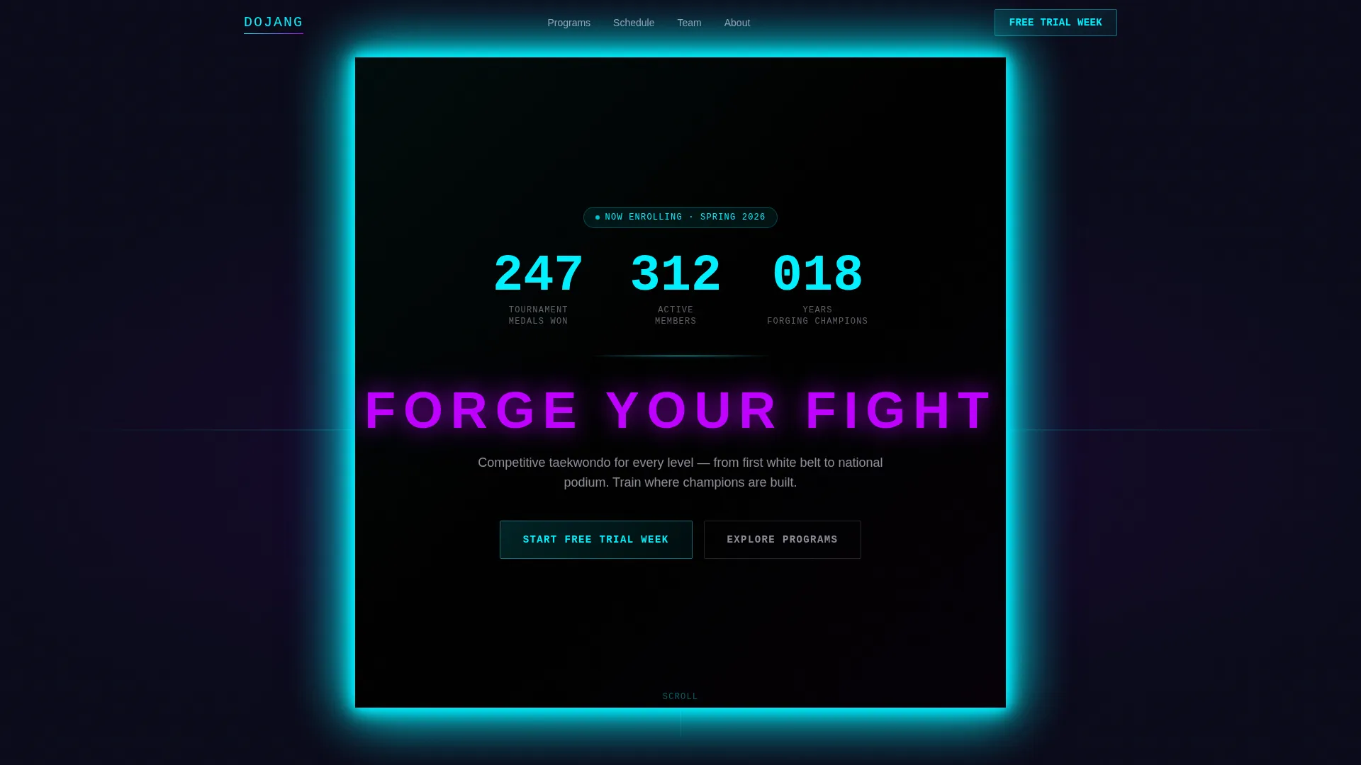 Taekwondo Club Landing Page Template