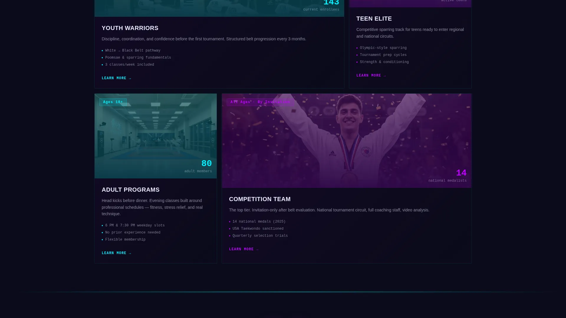 Taekwondo Club Landing Page Template