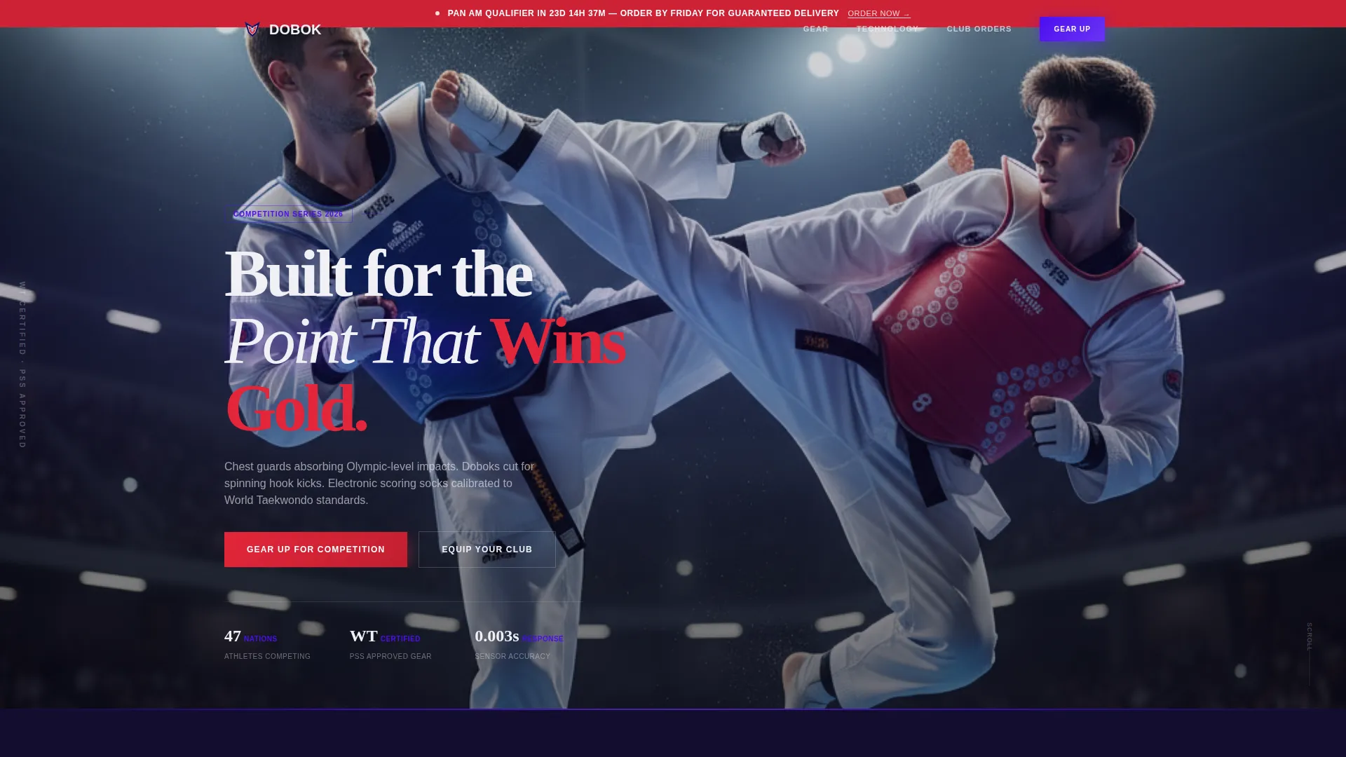 Elite Taekwondo Equipment Landing Page Template