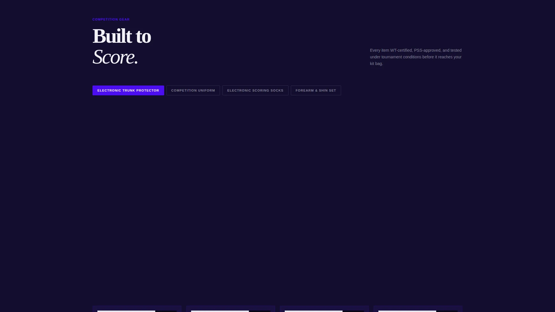 Elite Taekwondo Equipment Landing Page Template