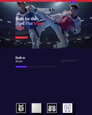 Elite Taekwondo Equipment Landing Page Template