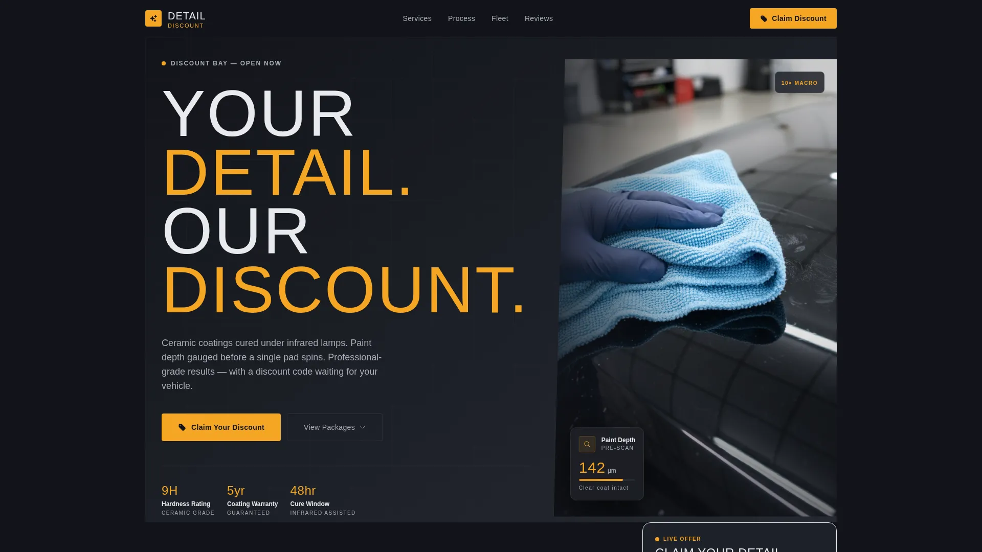 Car Detailing Coupon Landing Page Template
