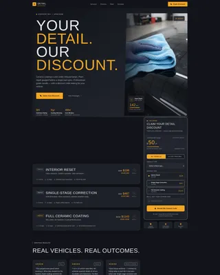 Car Detailing Coupon Landing Page Template