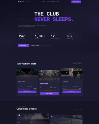 Electric Tennis Club Landing Page Template