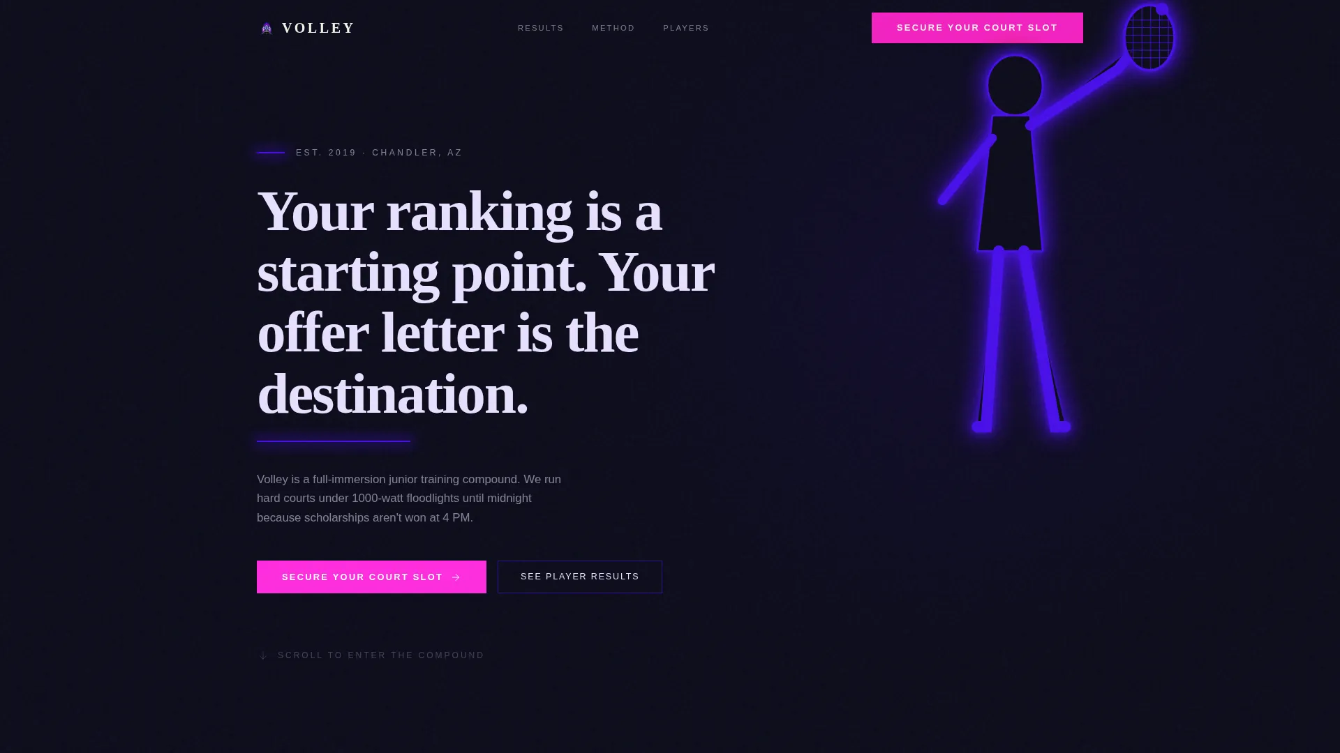 Elite Junior Tennis Academy Landing Page Template