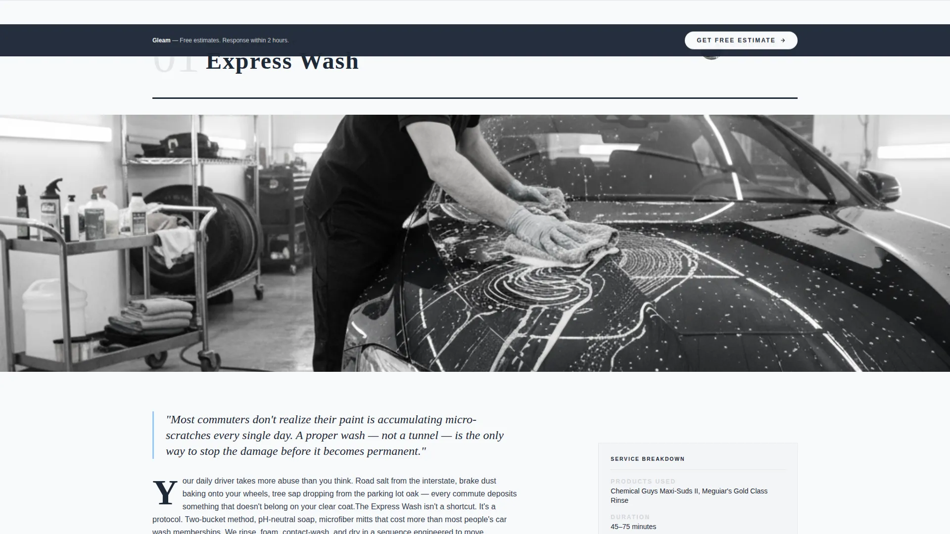 Car Wash Marketing Blog Website Template